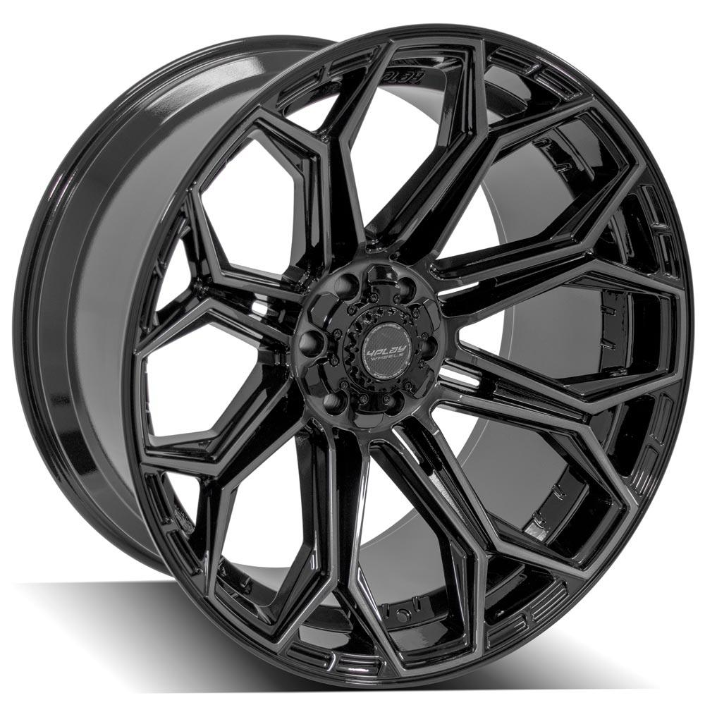 4PLAY Gen3 4P83 24x12 6x135mm & 6x5.5" -44et in Gloss Black w/ Brushed Face & Tinted Clear