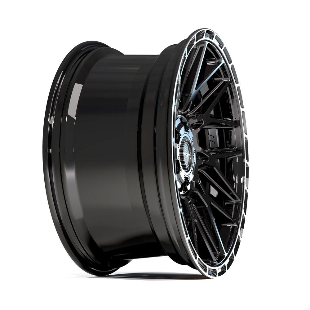 4PLAY Sport2.0 4PS28 17x9 5x5" & 5x5.5" -6et in Gloss Black w/ Brushed Face & Tinted Clear