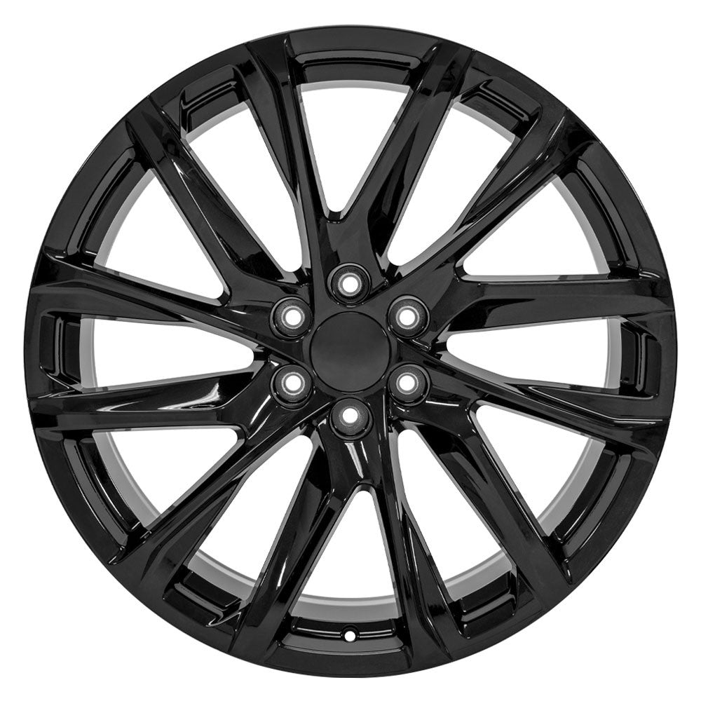 24 Inch Gloss Black Angled Twelve Spoke GM Replica Wheel