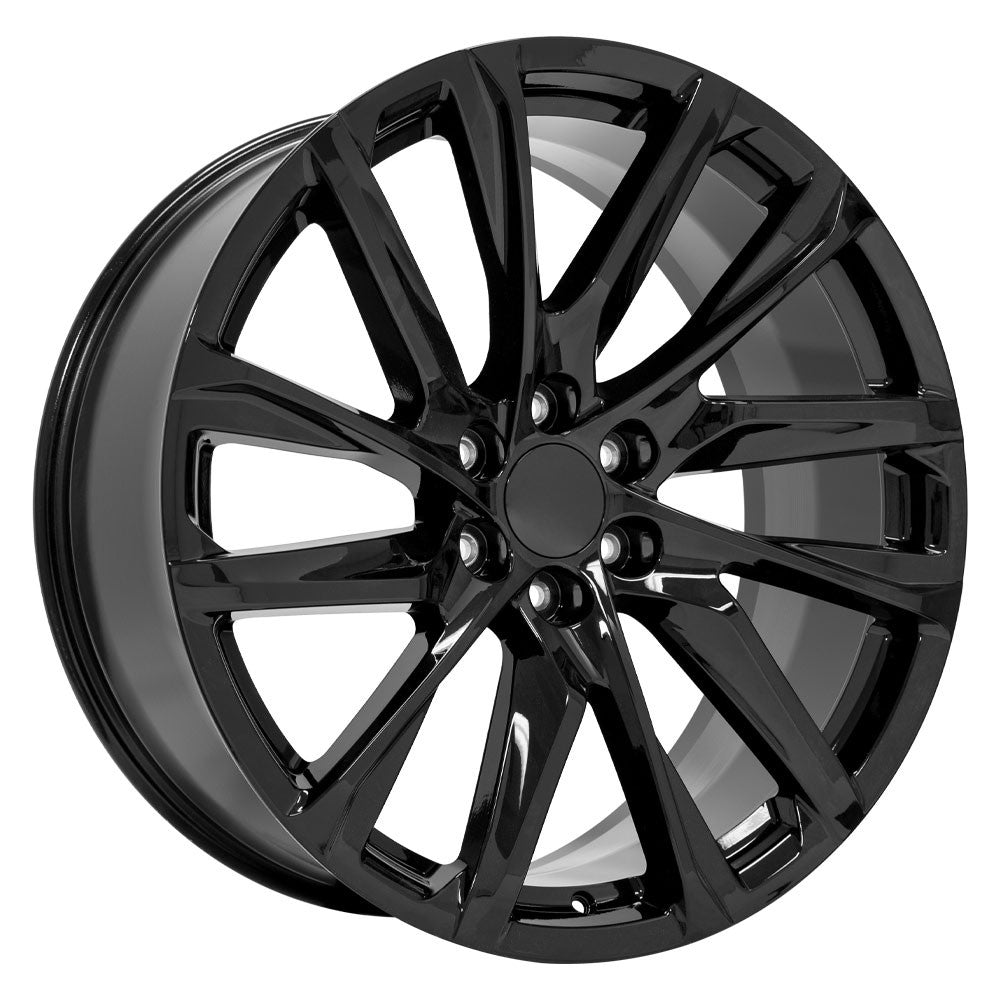 24 Inch Gloss Black Angled Twelve Spoke GM Replica Wheel