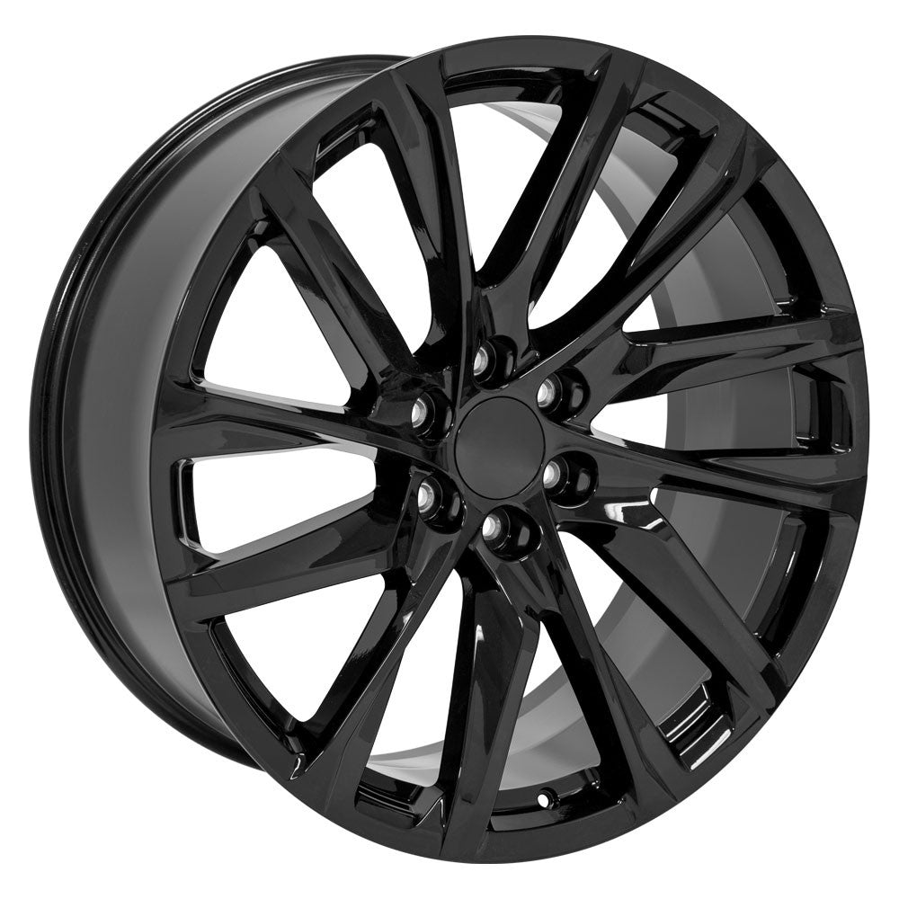 24 Inch Gloss Black Angled Twelve Spoke GM Replica Wheel – Wheels4Trucks