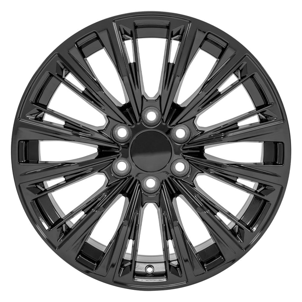 24 Inch Gloss Black Twelve Quarter Split Spoke GM Replica Wheel