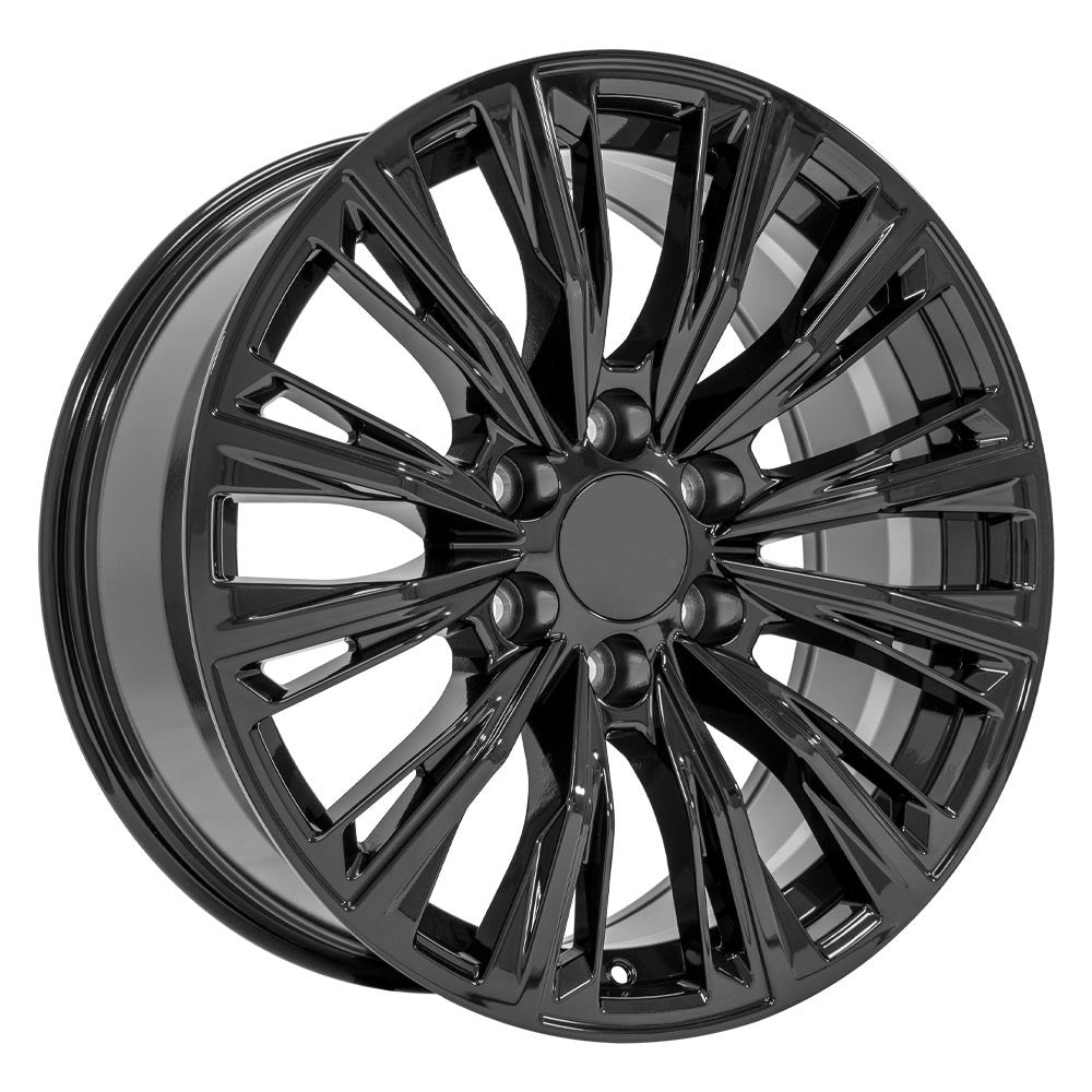 24 Inch Gloss Black Twelve Quarter Split Spoke GM Replica Wheel