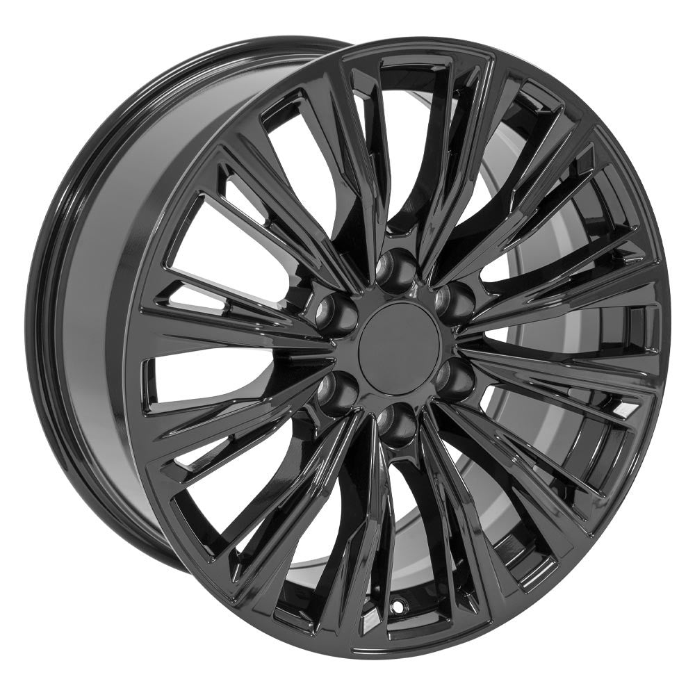 24 Inch Gloss Black Twelve Quarter Split Spoke GM Replica Wheel