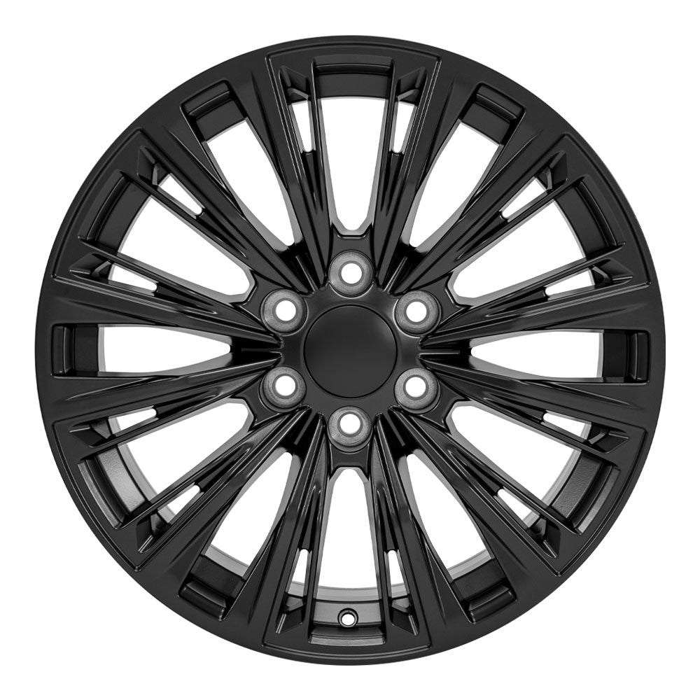 24 Inch Satin Black Twelve Quarter Split Spoke GM Replica Wheel