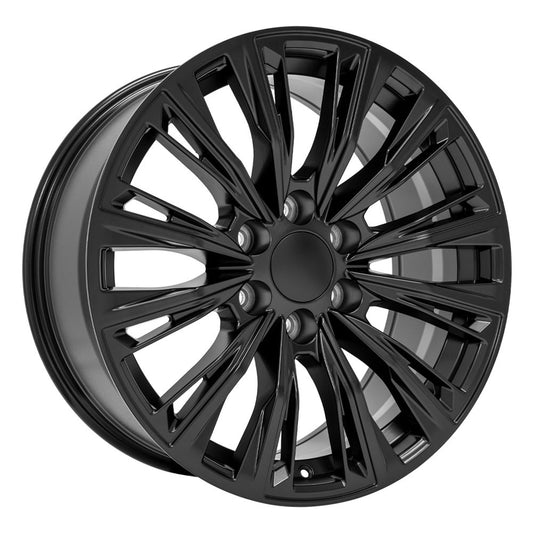 24 Inch Satin Black Twelve Quarter Split Spoke GM Replica Wheel