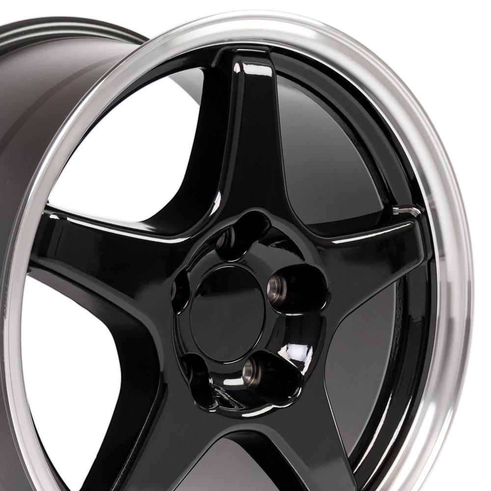 17" Replica Wheel CV01 Fits Chevrolet Corvette ZR1 17x9.5 Black Wheel