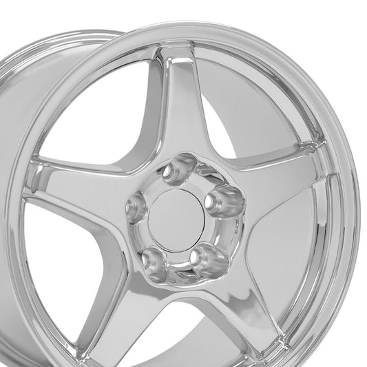 17" Replica Wheel CV01 Fits Chevrolet Corvette ZR1 17x9.5 Chrome Wheel