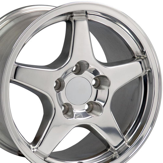 17" Replica Wheel CV01 Fits Chevrolet Corvette ZR1 17x9.5 Polished Wheel