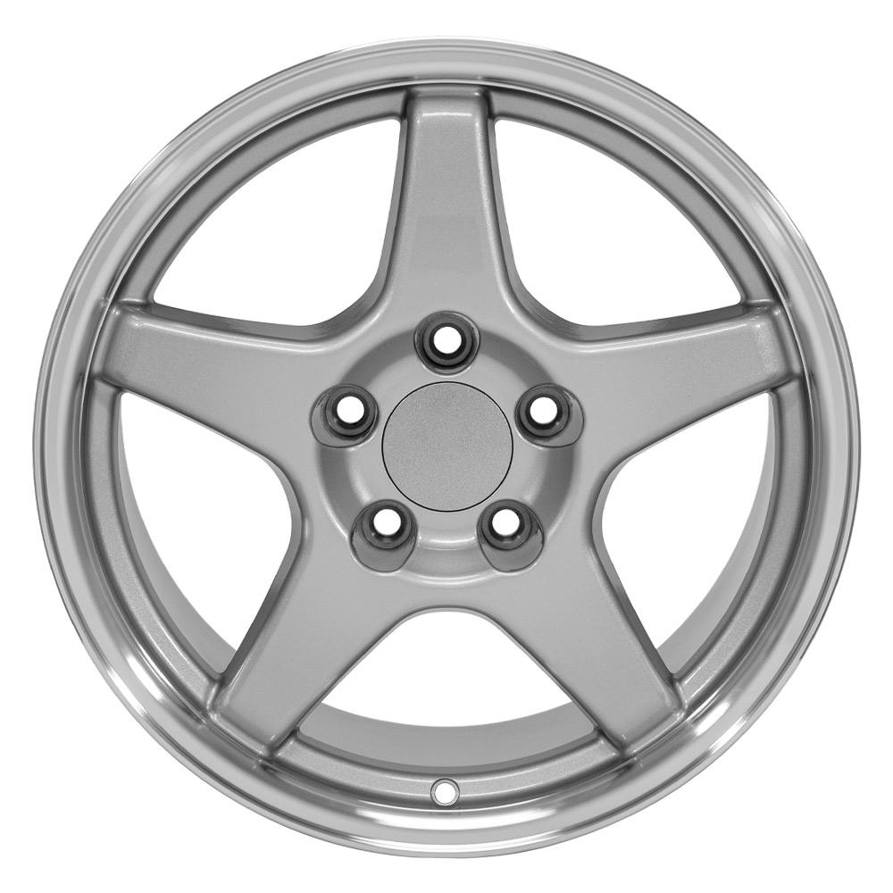 17" Replica Wheel CV01 Fits Chevrolet Corvette ZR1 17x9.5 Silver Wheel