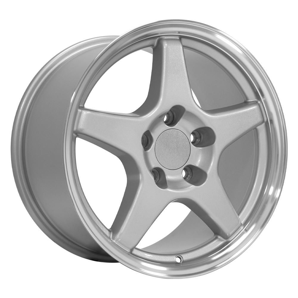 17" Replica Wheel CV01 Fits Chevrolet Corvette ZR1 17x9.5 Silver Wheel