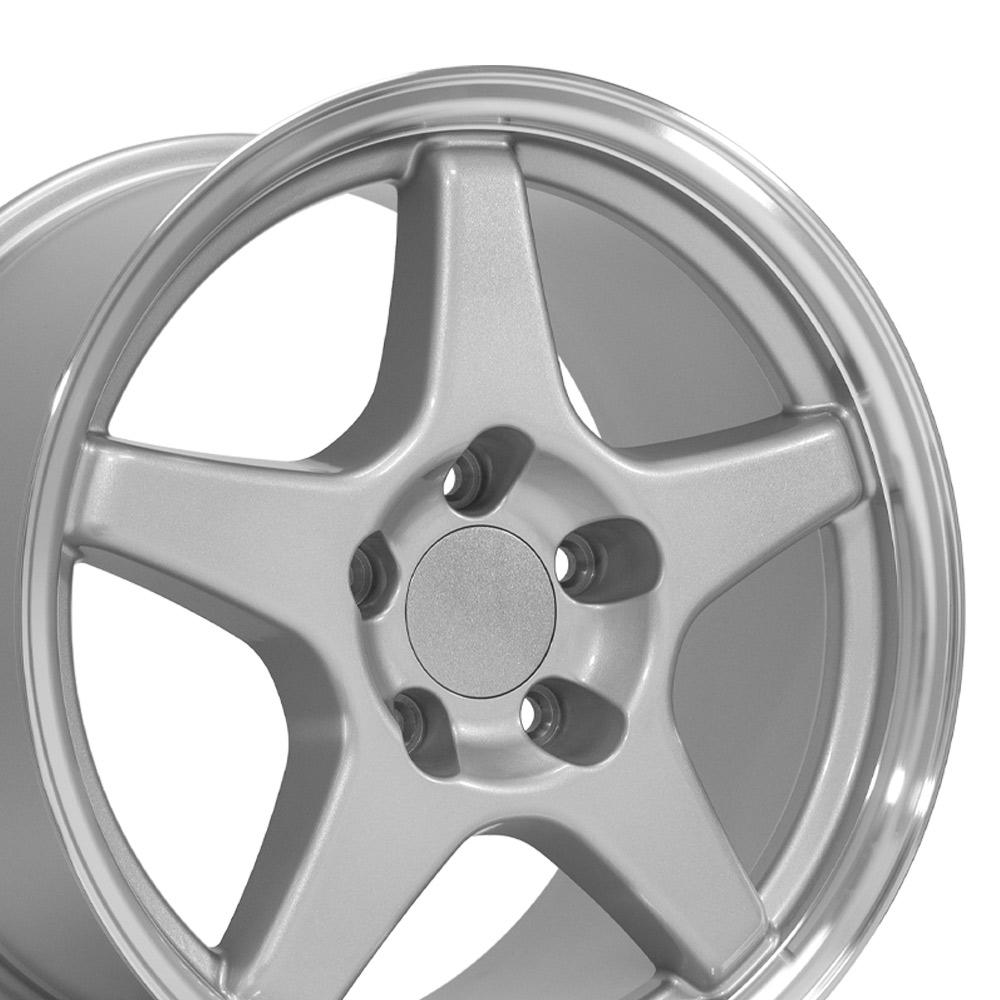 17" Replica Wheel CV01 Fits Chevrolet Corvette ZR1 17x9.5 Silver Wheel