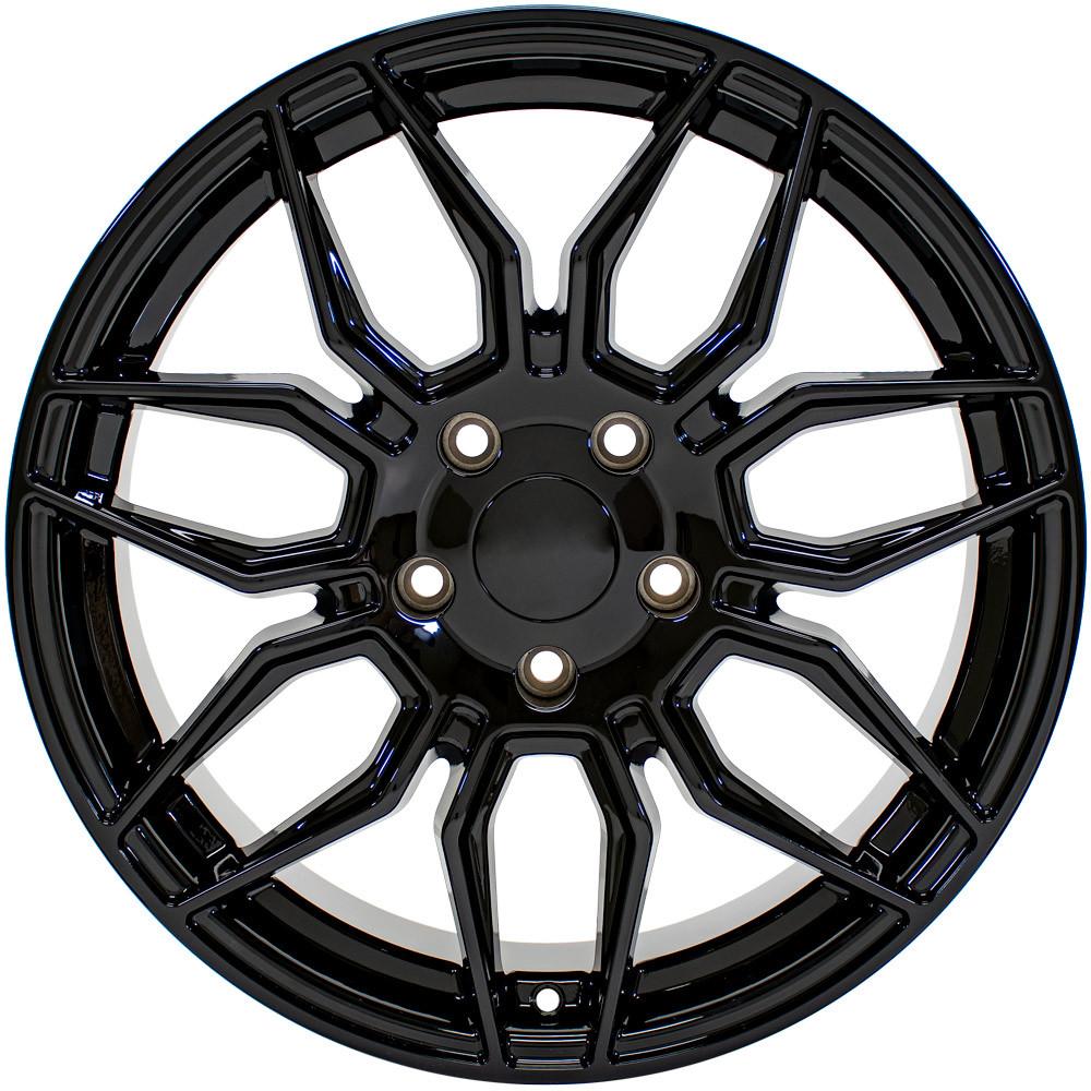 18" Replica Wheel CV03C Fits Chevrolet C7 Corvette 18x8.5 Gloss Black Wheel