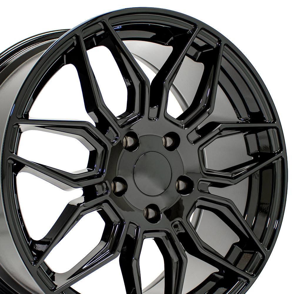 18" Replica Wheel CV03C Fits Chevrolet C7 Corvette 18x8.5 Gloss Black Wheel