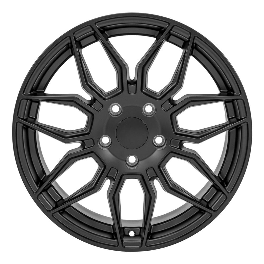 18" Replica Wheel CV03C Fits Chevrolet C7 Corvette 18x8.5 Satin Black Wheel