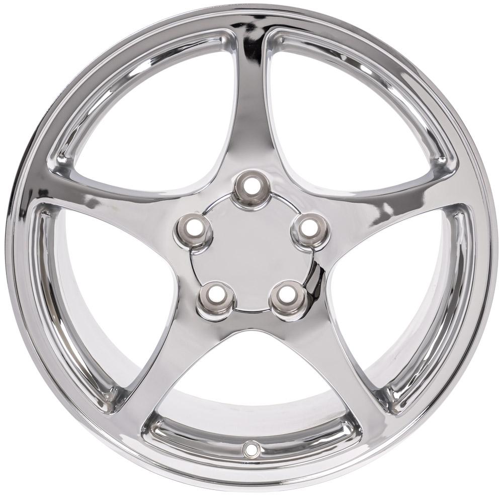 18" Replica Wheel CV05 Fits Chevrolet Corvette C5 18x9.5 Chrome Wheel