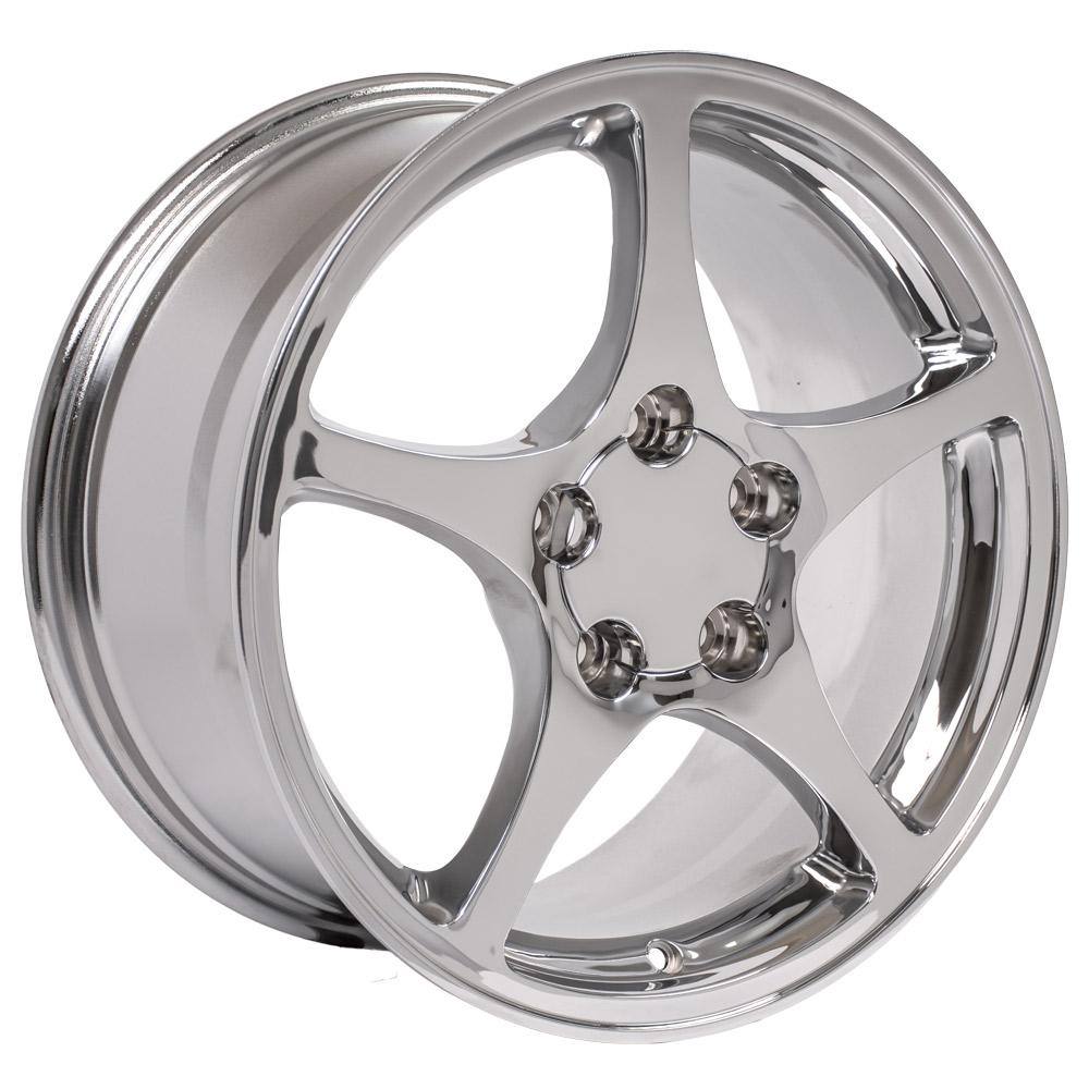 18" Replica Wheel CV05 Fits Chevrolet Corvette C5 18x9.5 Chrome Wheel