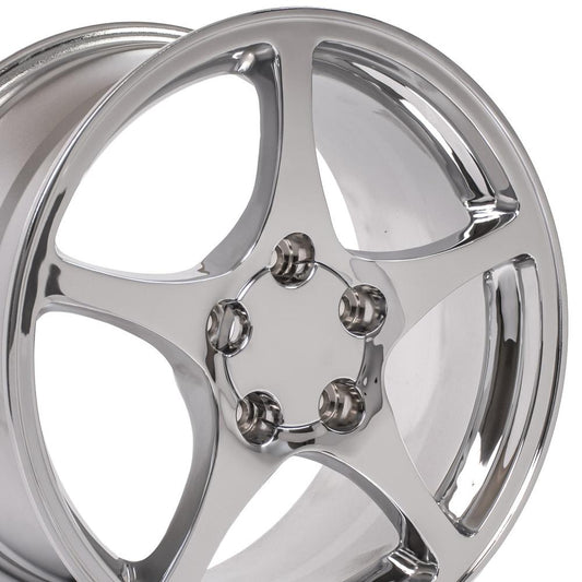 17" Replica Wheel CV05 Fits Chevrolet Corvette C5 17x8.5 Chrome Wheel