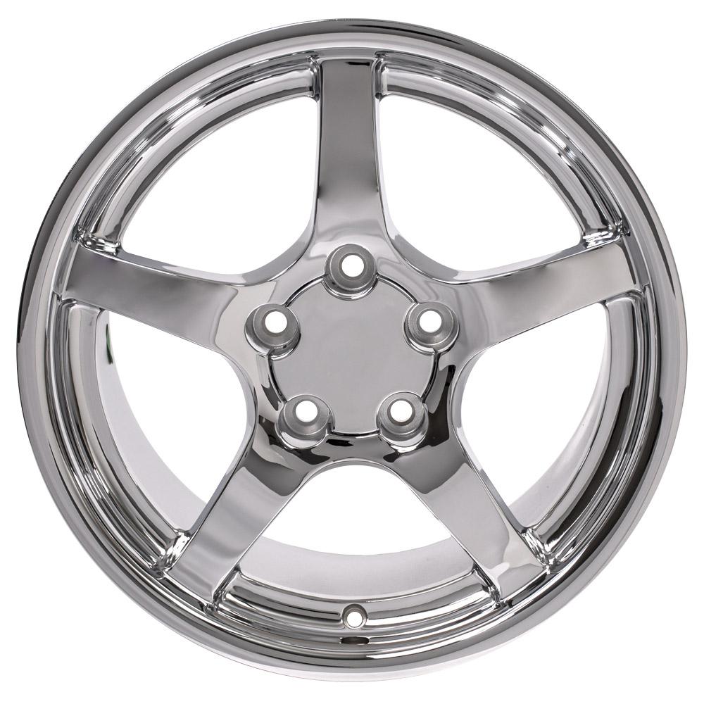 18" Replica Wheel CV05 Fits Chevrolet Corvette C5 18x9.5 Deep Dish Chrome Wheel