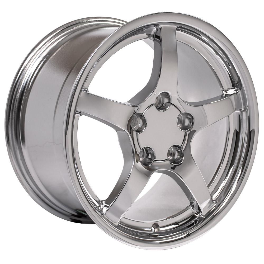 18" Replica Wheel CV05 Fits Chevrolet Corvette C5 18x9.5 Deep Dish Chrome Wheel