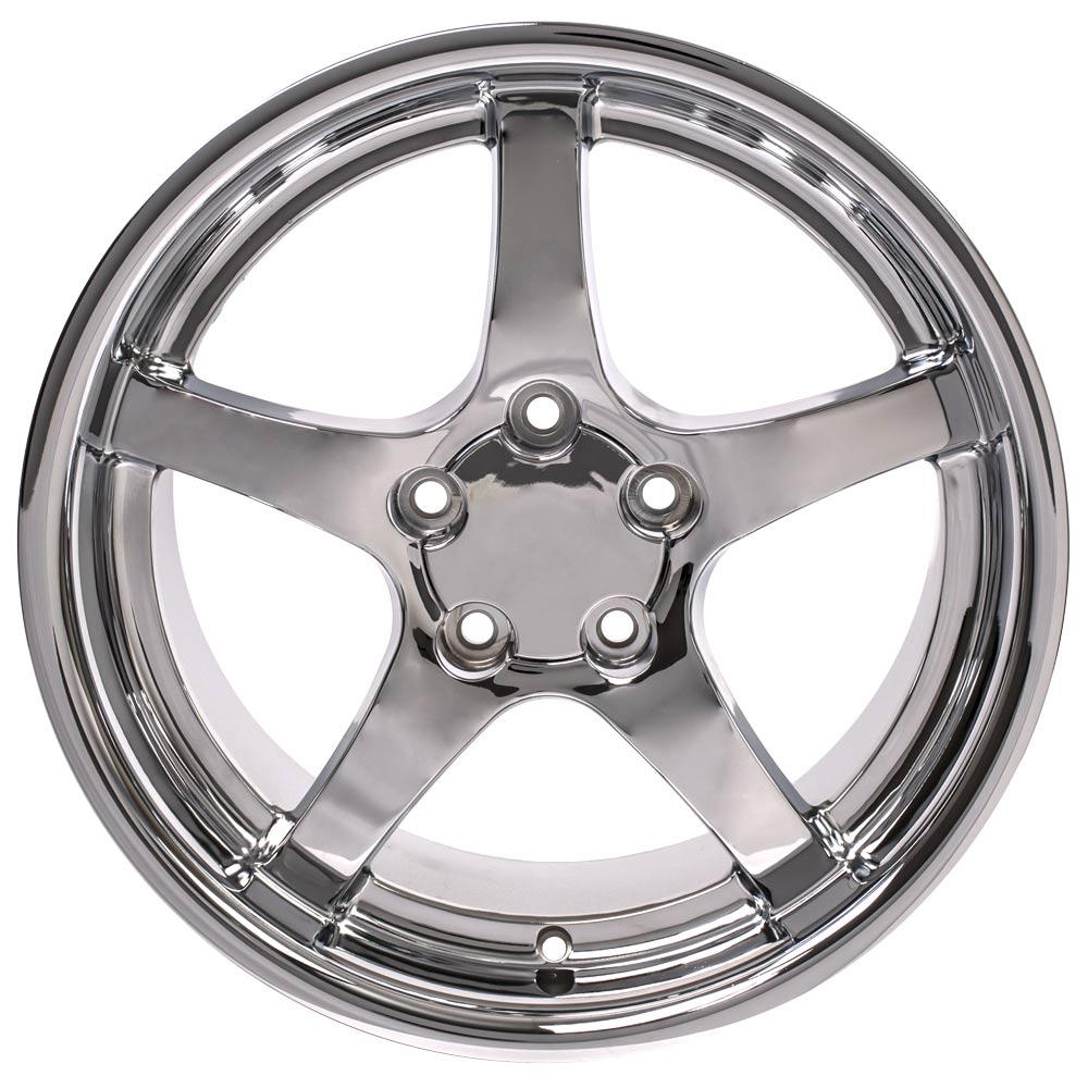 18" Replica Wheel CV05 Fits Chevrolet Corvette C5 18x10.5 Deep Dish Chrome Wheel