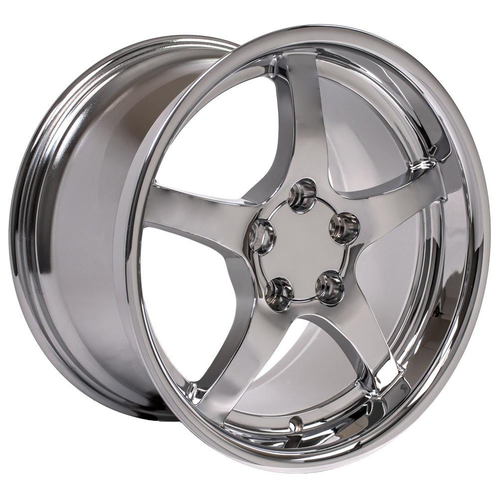 18" Replica Wheel CV05 Fits Chevrolet Corvette C5 18x10.5 Deep Dish Chrome Wheel