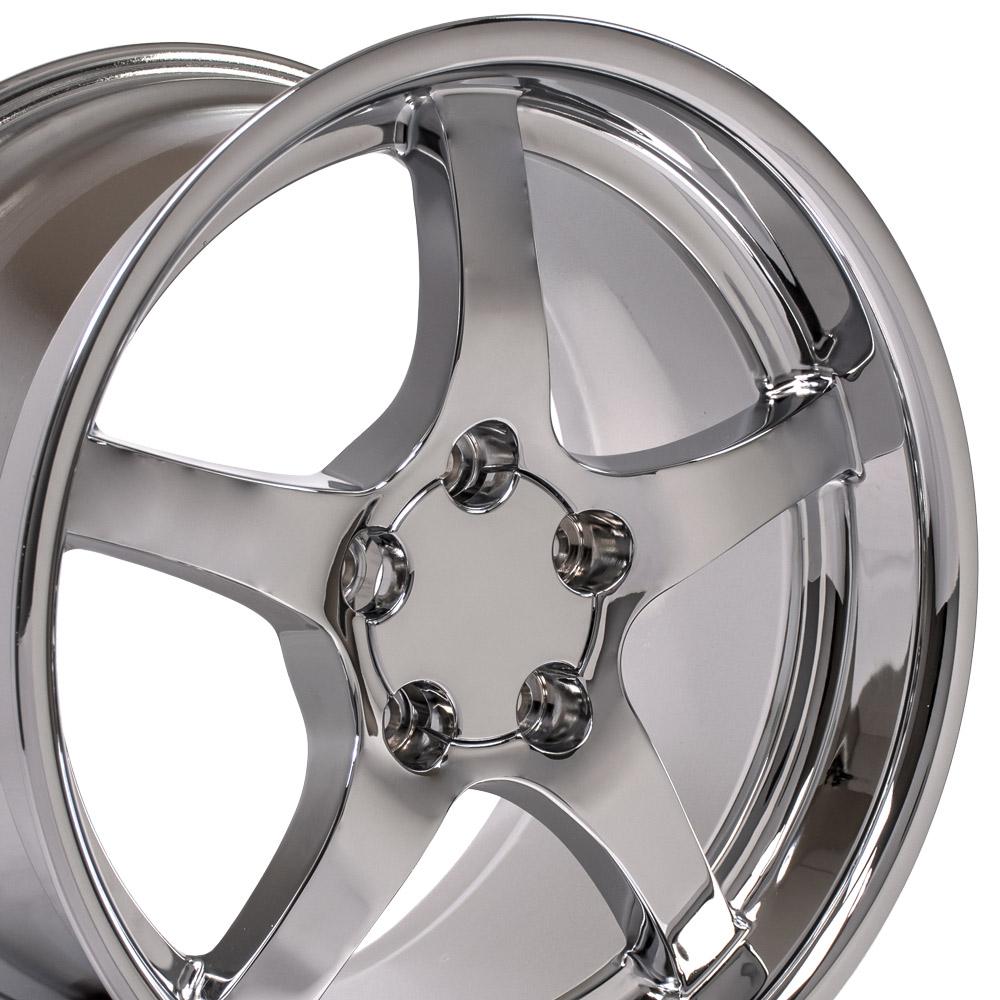 18" Replica Wheel CV05 Fits Chevrolet Corvette C5 18x10.5 Deep Dish Chrome Wheel