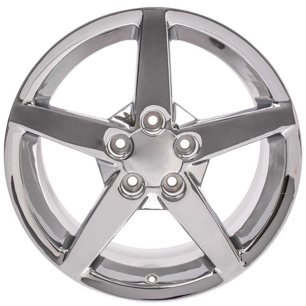 18" Replica Wheel CV06 Fits Chevrolet Corvette C6 18x9.5 Chrome Wheel