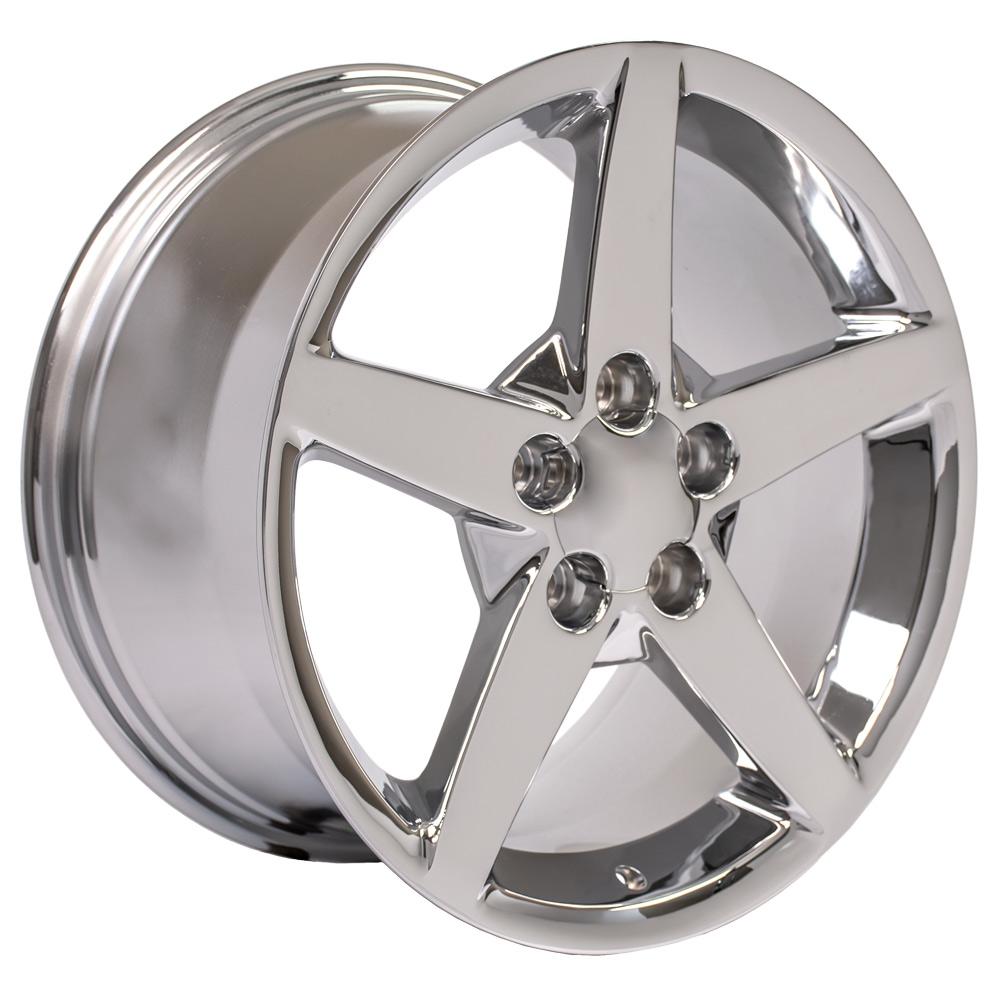 18" Replica Wheel CV06 Fits Chevrolet Corvette C6 18x9.5 Chrome Wheel