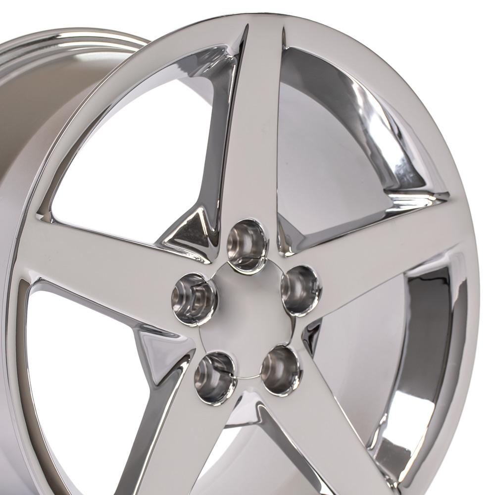 18" Replica Wheel CV06 Fits Chevrolet Corvette C6 18x9.5 Chrome Wheel