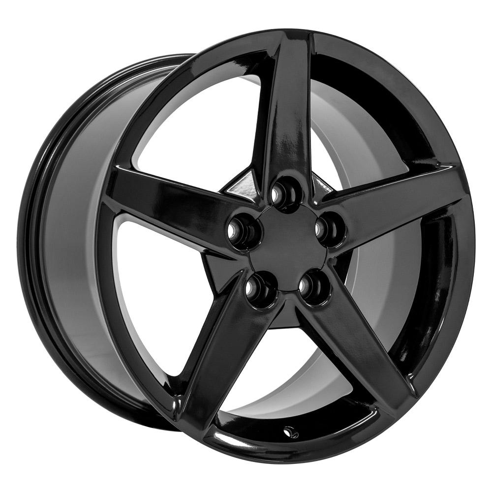 18" Replica Wheel CV06 Fits Chevrolet Corvette C6 18x9.5 Black Wheel