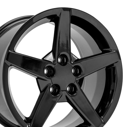 18" Replica Wheel CV06 Fits Chevrolet Corvette C6 18x9.5 Black Wheel