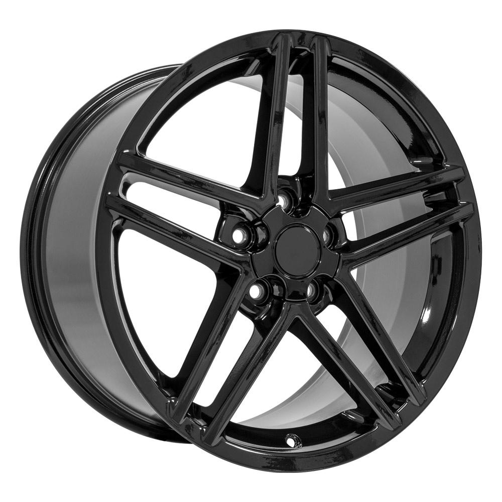 19" Replica Wheel CV07B Fits Chevrolet Corvette C6 Z06 19x10 Black Wheel