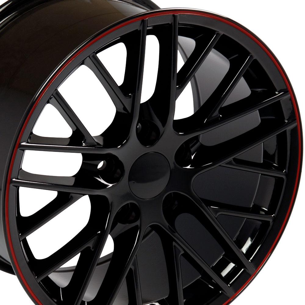 18" Replica Wheel CV08A Fits Chevrolet Corvette C6 ZR1 18x10.5 Redline Wheel
