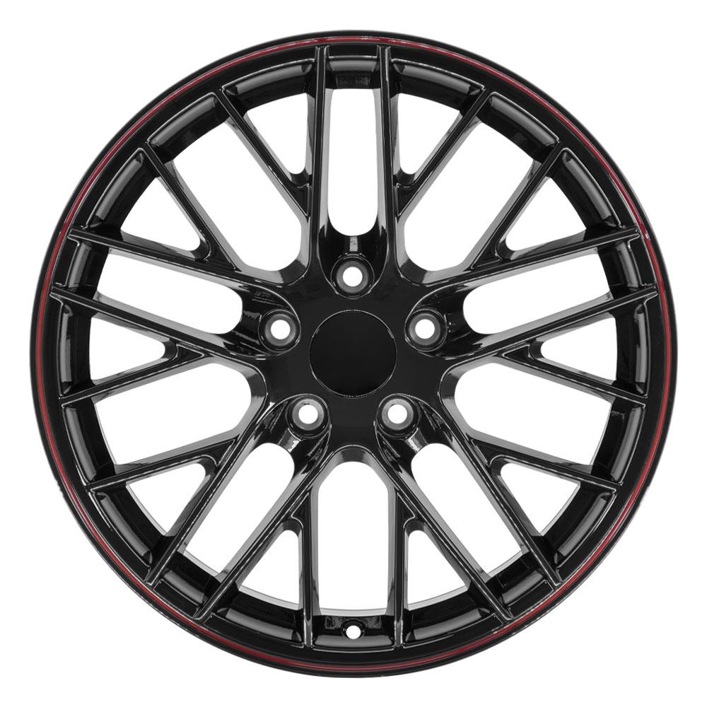 18" Replica Wheel CV08B Fits Chevrolet Corvette C6 ZR1 18x8.5 Redline Wheel