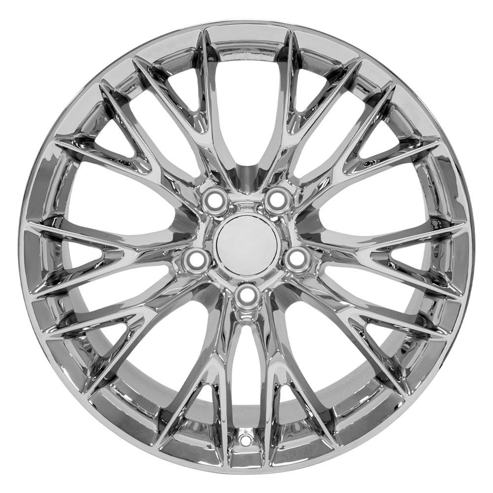 18" Replica Wheel CV22 Fits Chevrolet Corvette C7 Z06 18x10.5 Chrome Wheel