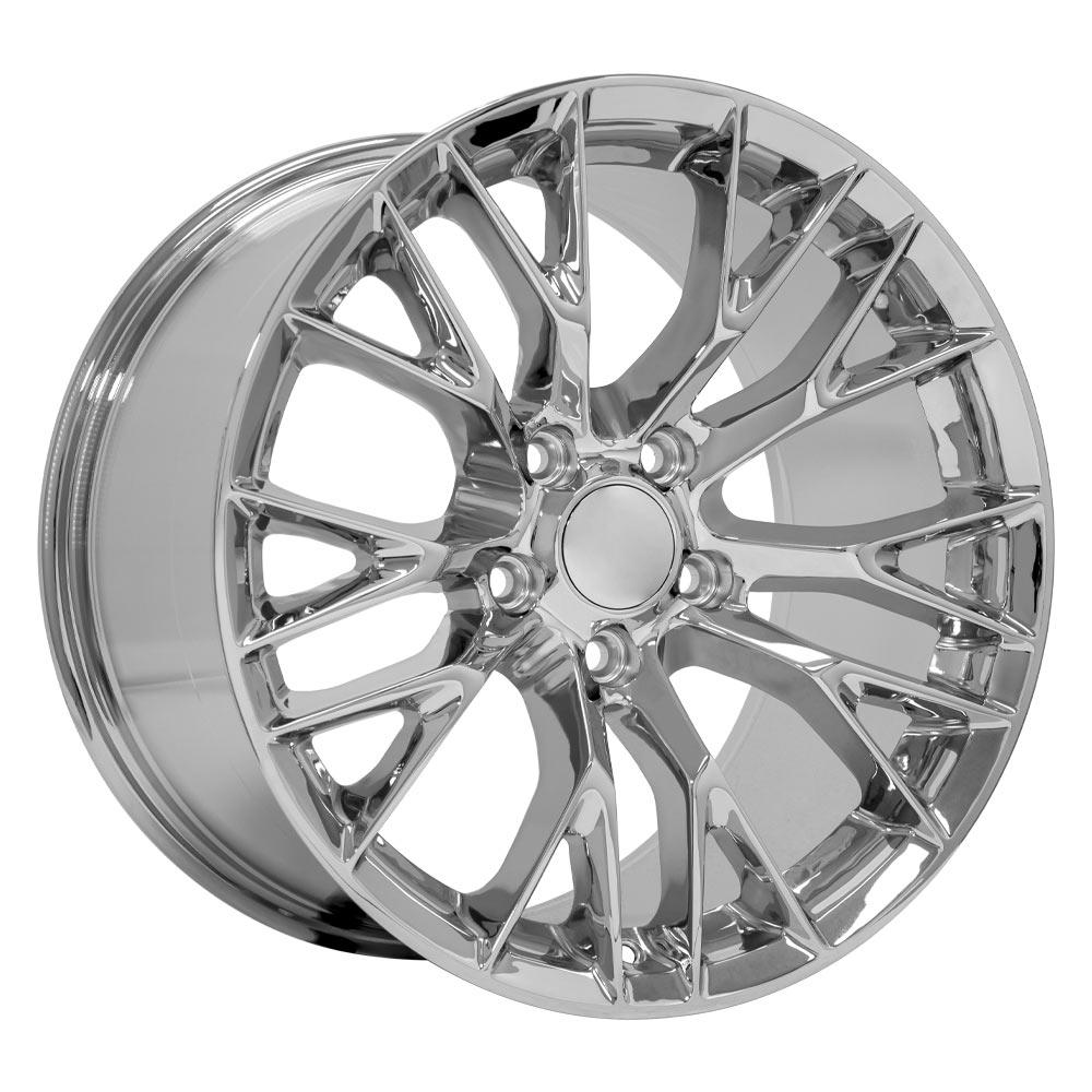 18" Replica Wheel CV22 Fits Chevrolet Corvette C7 Z06 18x10.5 Chrome Wheel