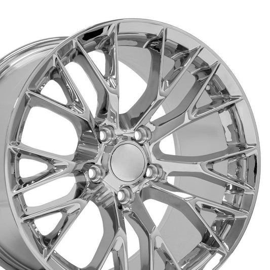 18" Replica Wheel CV22 Fits Chevrolet Corvette C7 Z06 18x10.5 Chrome Wheel