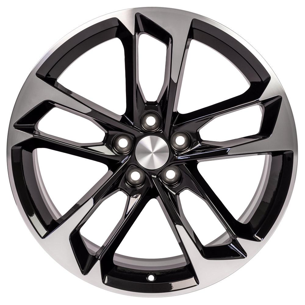 20" Replica Wheel CV29 Fits Chevrolet Camaro 20x8.5 Black Mach'd Wheel