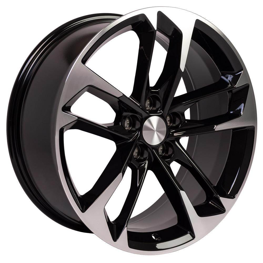 20" Replica Wheel CV29 Fits Chevrolet Camaro 20x8.5 Black Mach'd Wheel