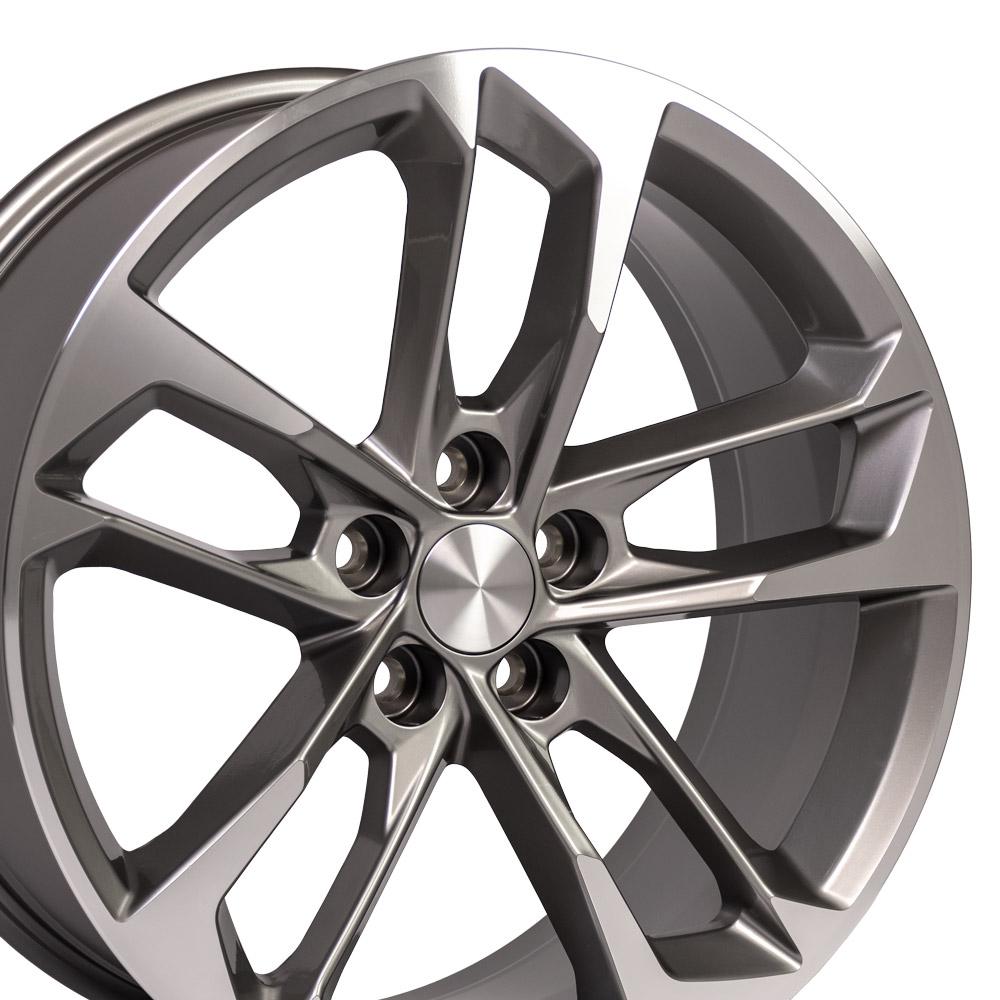 20" Replica Wheel CV29 Fits Chevrolet Camaro 20x8.5 Gunmetal Mach'd Wheel