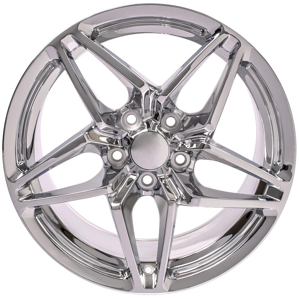 18" Replica Wheel CV31 Fits Chevrolet Corvette C7 ZR1 18x10.5 Chrome Wheel