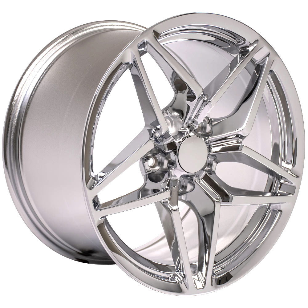 18" Replica Wheel CV31 Fits Chevrolet Corvette C7 ZR1 18x10.5 Chrome Wheel