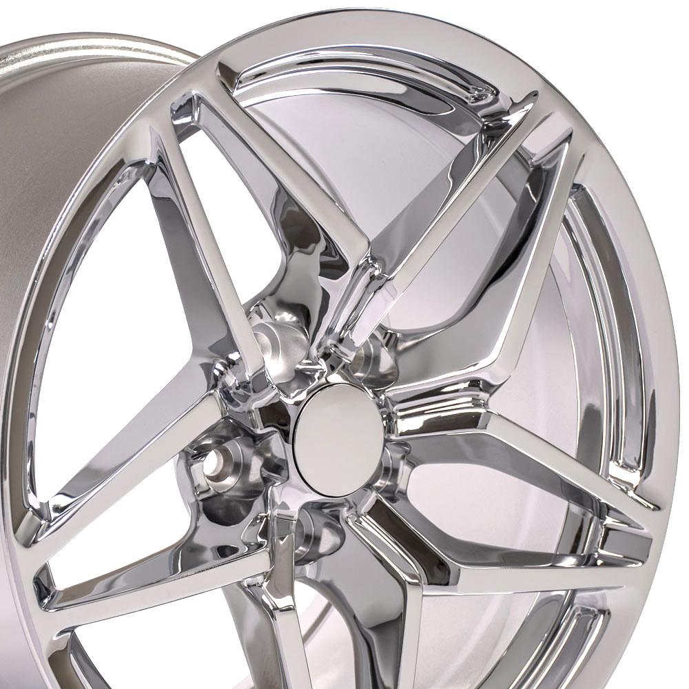 18" Replica Wheel CV31 Fits Chevrolet Corvette C7 ZR1 18x10.5 Chrome Wheel