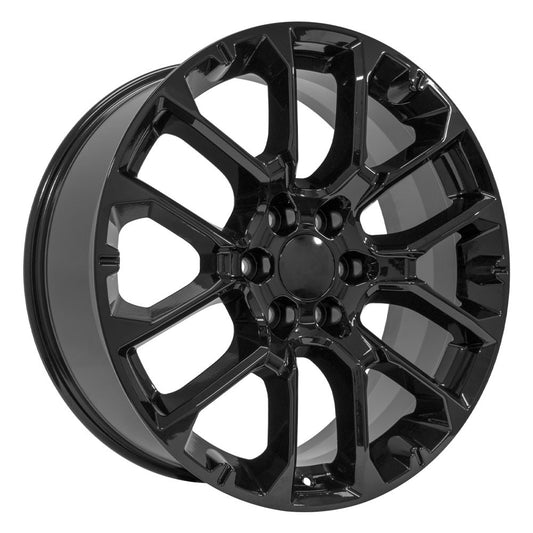 22 Inch Gloss Black Notched Honeycomb GM Replica Wheel