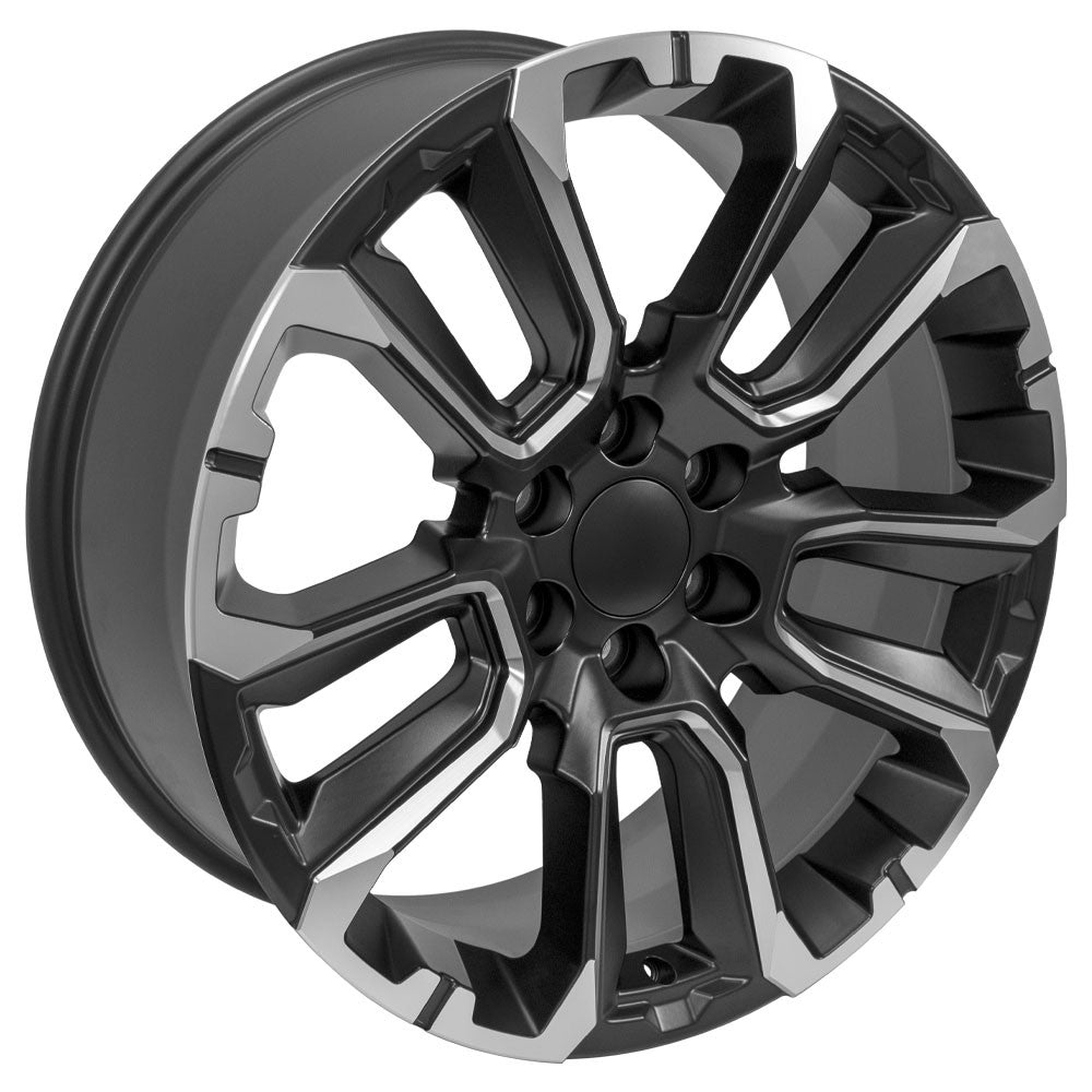 22 Inch Satin Black with Milled Edge Notched RST Style GM Replica Wheel