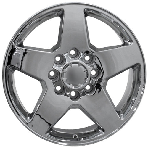 20 Inch Chrome Five Spoke 8 Lug 8-165 GM Replica Wheel