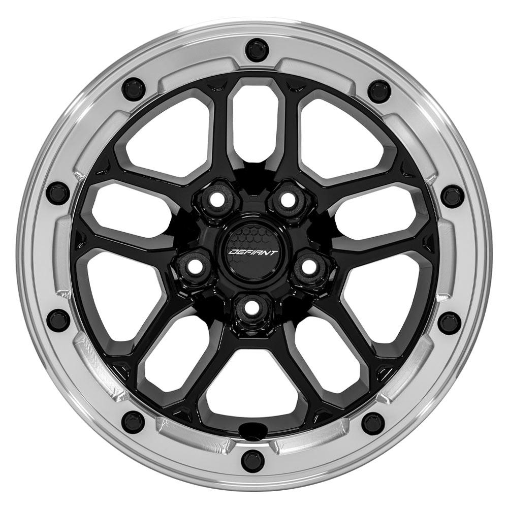 DEFIANT DF01 17x8 5x5" +12et in Gloss Black w/ Milled Ring