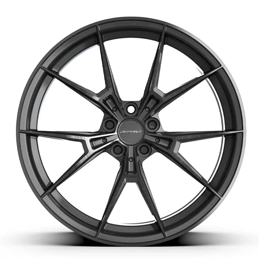 DEFIANT DF09 20x9 5x112mm +40et in Black Machined w/ Tinted Clear