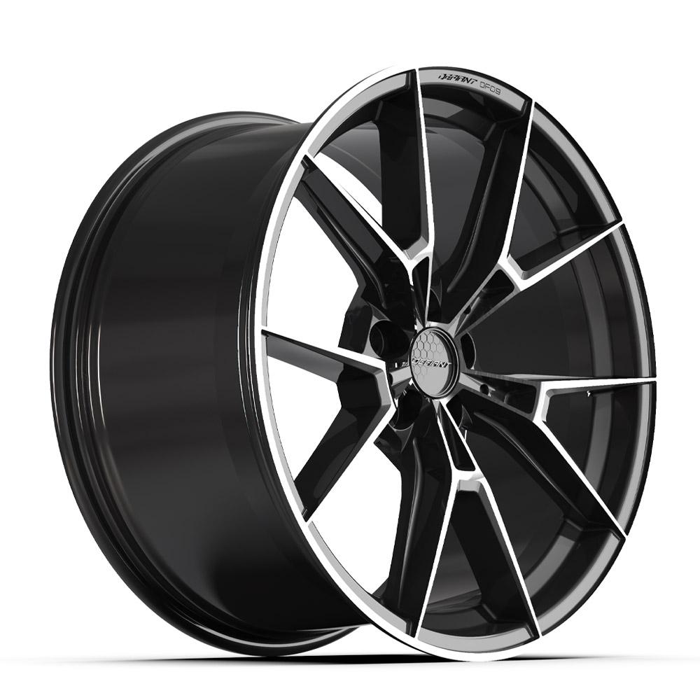 DEFIANT DF09 20x9 5x112mm +40et in Black Machined w/ Tinted Clear